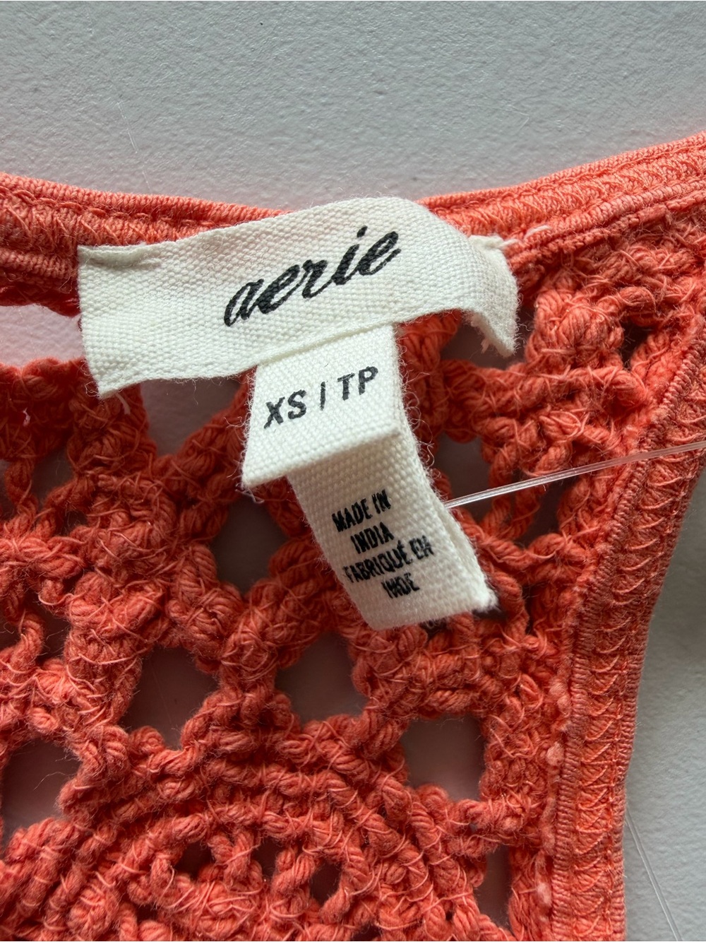 Women’s Aerie Coral Crochet-Back Tank Top, Size XS NWT - Picture 3 of 3